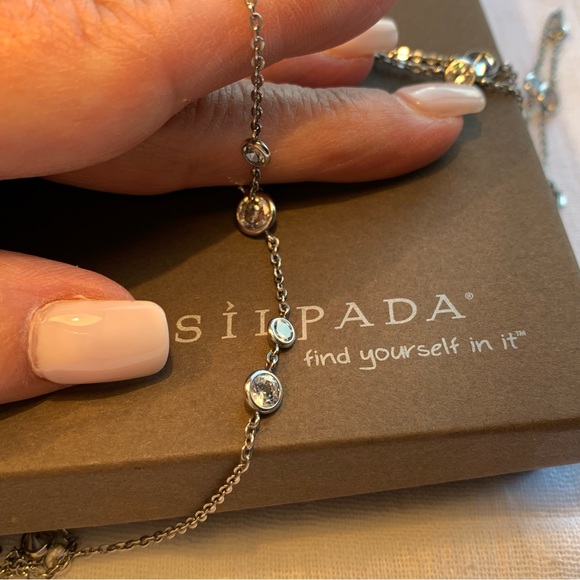 Silpada 32” Silver stars cubic a sterling silver Necklace - Picture 4 of 6